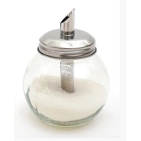 Сахарница стеклянная с металлическим дозатором 250мл 525-S22