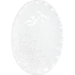 Блюдо керамічне сервіровочне овальне Аеліта, колір - білий, 36см 545-477
