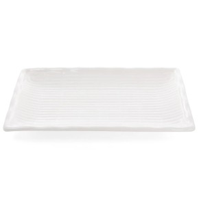 Блюдо керамічне для суші рельєфне Бамбук 20 см, колір - білий 988-124