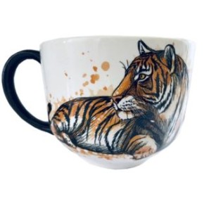 Чашка Апетитка Тигр 0,5 л чорно-біла деколь асорті (30422)