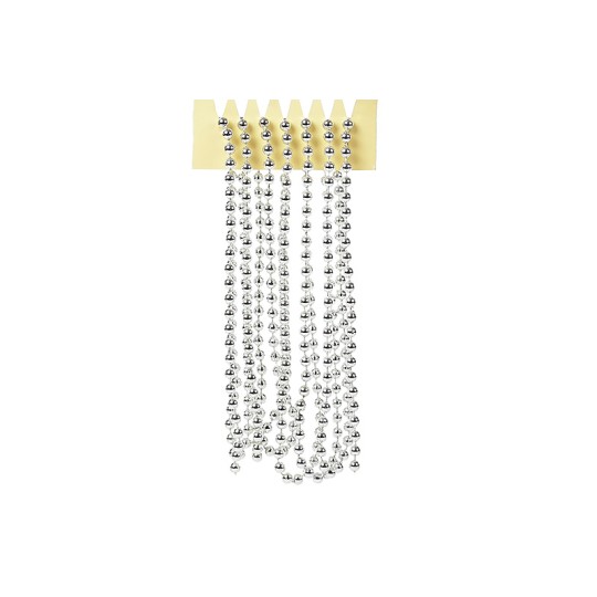 Ожерелье пластиковое, цвет - серебро, 6 мм*2,7 м (147-130)