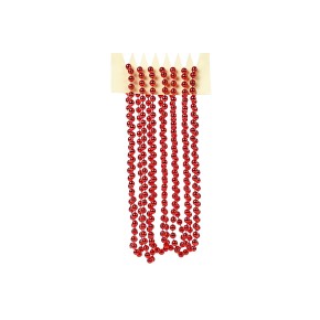 Ожерелье пластиковое, цвет - красный, 6 мм*2,7 м (147-488)