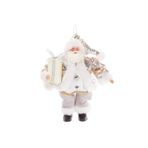 Новорічна декоративна фігура-підвіска Санта 25,5 см, колір - срібло (NY14-417)