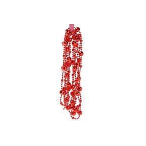 Ожерелье пластиковое фигурное, цвет - красный, 14 мм*2,7 м (147-709)
