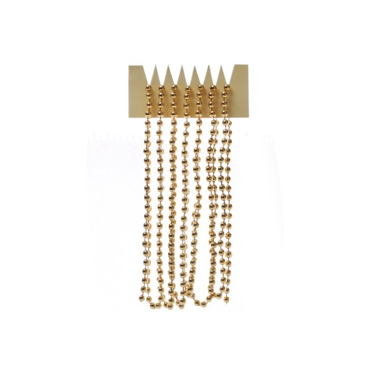 Ожерелье пластиковое, цвет - яркое золото, 6 мм*2,7 м (147-093)