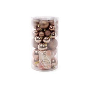 Набір ялинкових кульок,колір-карамельний мокко, 40 штук (147-445)