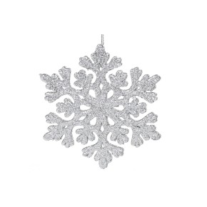 Ялинкова прикраса Сніжинка 9 см, колір - срібло (788-775)
