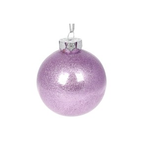 Елочный шар 8 см, цвет - пурпурный с глиттером внутри (898-222)