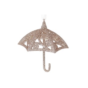 Елочное украшение Ажурный зонтик 11 см, цвет - шампань (788-898)