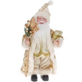 Новогодняя декоративная игрушка Санта 30 см, цвет - золото (NY14-703)