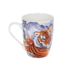 Кружка порцелянова Тигр з тигреням, 380 мл (K015)