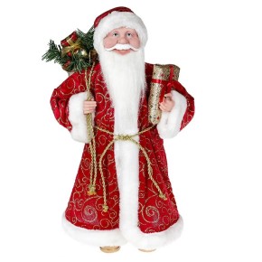 Новорічна декоративна іграшка Санта, 45 см, колір - червоний з сірим (NY14-522)