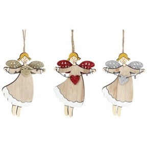 Новогодняя подвеска Ангелочек 8см, 3 вида (785-294)