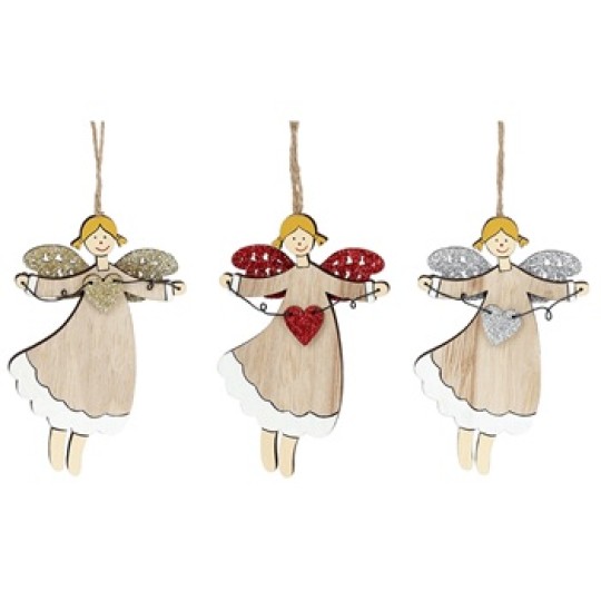 Новогодняя подвеска Ангелочек 8см, 3 вида (785-294)