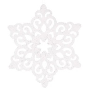 Набір декоративних сніжинок 15 см, 4 штуки, колір - білий 787-077
