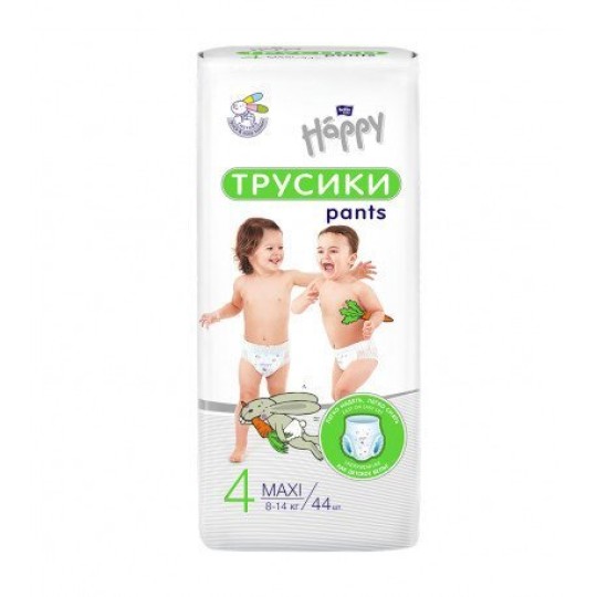 Підгузки-трусики дитячі HAPPY BELLA BABY maxi. (вага 8-14 кг, 44 шт)