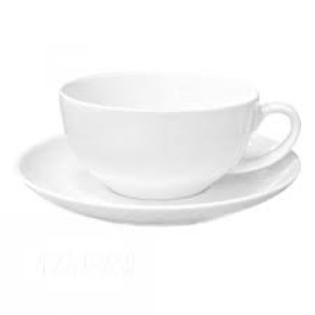 Чашка з блюдцем біла Хорека (чашка-300мл, блюдце-16см) (13641-01/08) (2 гатунок)