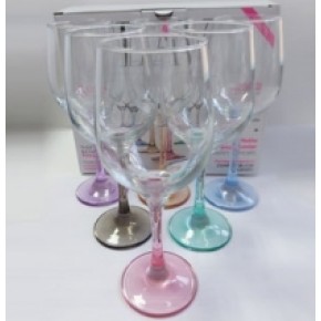 Набор бокалов для вина 6шт, 395мл цветная ножка Fame серия Pastel LAV (FAM556 PST6M0001FC) (17019021)