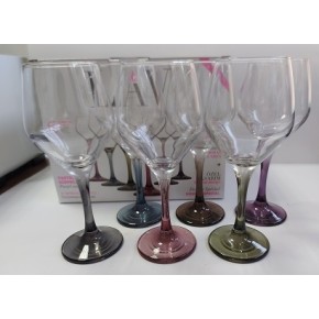 Набор бокалов для вина 6шт, 330мл, цветная ножка Ella серия Pastel, LAV (ELL562 PST6M0019FC) (17019022)