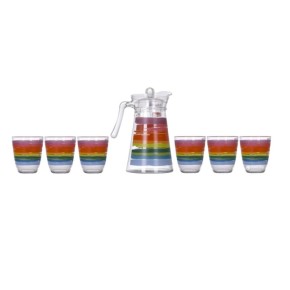 Набор для напитков Luminarc Neo Color Pencil 7 предметов (стаканы 310мл -6шт, кувшин с крышкой 1,3л)(N0792)