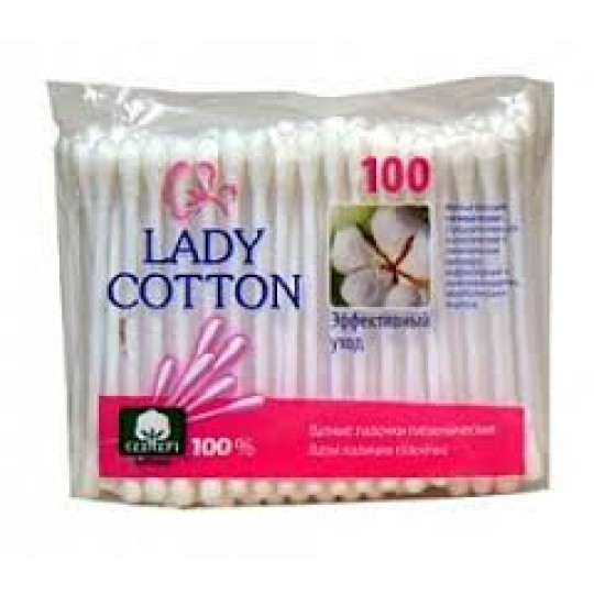 Палички ватні в поліетиленовому пакеті 100шт. Lady Cotton