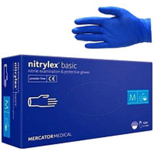 NITRYLEX PF обзорные нитриловые не припудренные нестерильные перчатки, размер L