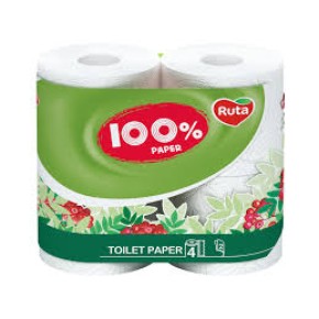 Туалетний папір Рута 100%Paper 4шт. білий (16)