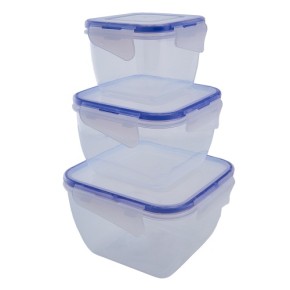 Набор контейнеров для пищевых продуктов с зажимом (квадратный)"3 в 1" (167050) (5)