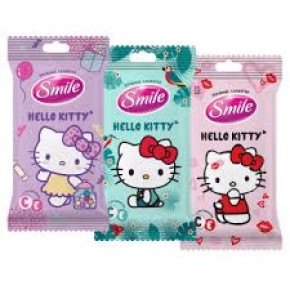 Серветка волога SMILE Hello Kitty mix 15шт. Еврослот