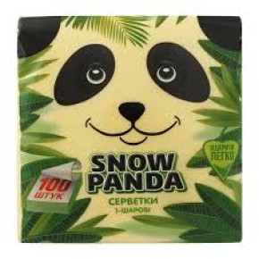 Серветки Сніжна панда 100шт 24*24 жовті