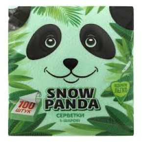 Серветки Сніжна панда 100шт 24*24 зелені