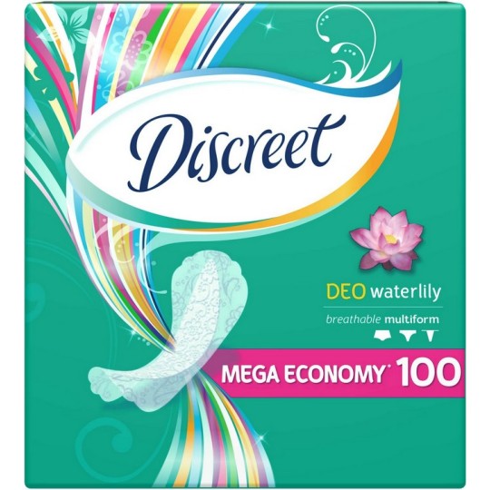 DISCREET Щоденнi гiгiєнiчнi прокладки Deo Water Lily 100шт (15) (24262)