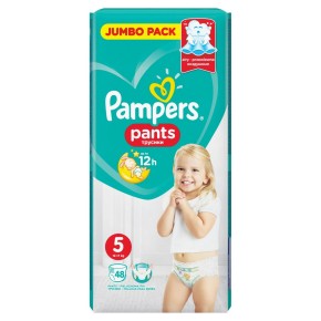 PAMPERS Дитячi Підгузники-трусики Pants Junior (12-18 кг) Джамбо Упаковка 48