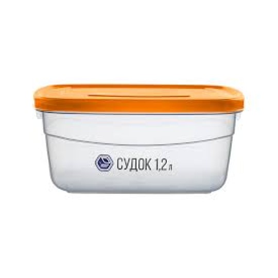 Судок 1,2л (оранжевая крышка) (91о)