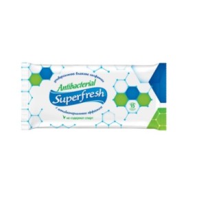 Серветка волога Super Fresh "Антибактеріальні" 15 шт. ОПТ