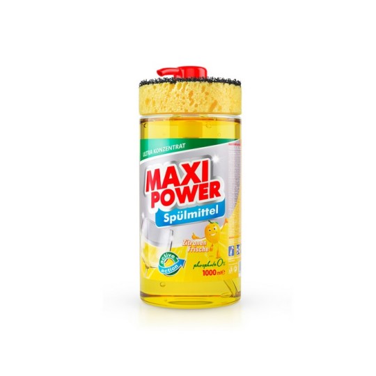 MAXI POWER Засіб д/миття посуду 1л Лимон
