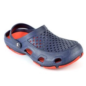 Обувь сабо мужские темно-синие с оранжевым мягкие 115652