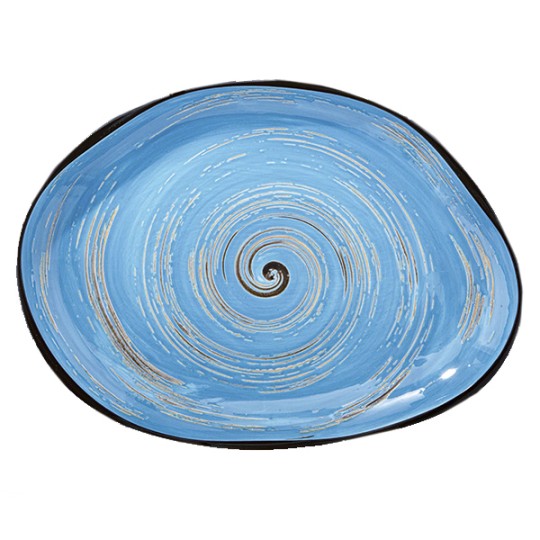 Блюдо Wilmax Spiral Blue камінь 33х24.5 см (WL-669642/A)