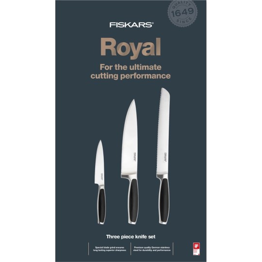 Набор кухонных ножей Fiskars Royal 3шт 1016464