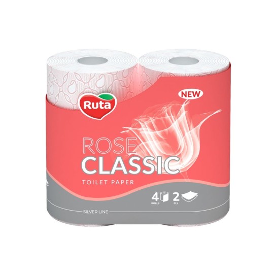 Туалетная бумага "Ruta" Classic Rose 4 рулона двухслойные