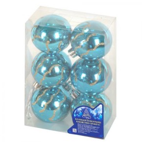 Ялинкові кульки 6 см 6 штук в наборі R28163 28163