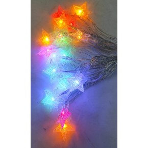 Электрогирлянда светодиодная "Звездочка", цветная на батарейках 3.5м, 2хАА, 1.2W (BPNY-01038) (102974)