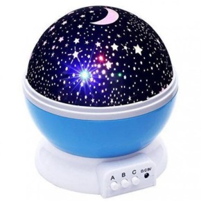 Мини-проектор "Звездное небо", месяц и звезды, ротационный, USB / 4хАА (BPNY) (BPNY-01083) (116070)