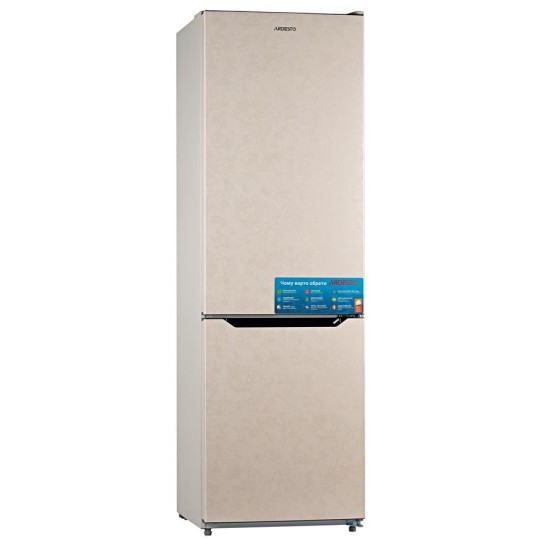 Холодильник с нижней морозильной камерой ARDESTO DNF-M295BG188, 188см, 2 двери, Холодильный отдел - 224л, Морозильный отдел - 78л, A+, NF, Бежевый