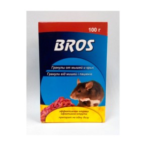 Родентицидний засіб 'BROS Гранули від мишей і пацюків" 90гр (065642)
