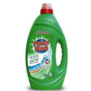 Порошок Power Wash Гель для прання 4л. для кольорового (зелений) (53 прання) (4 шт.)