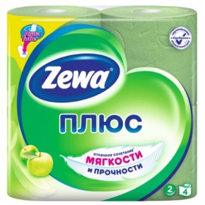 Туалетний папір Zewa Plus Зелене Яблуко 4 рул 2шар