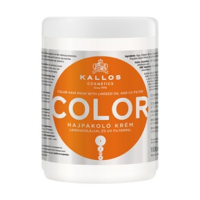 Маска KALLOS KJMN COLOR для фарбов. волосся з лляною олією та УФ фільтром 1000 мл