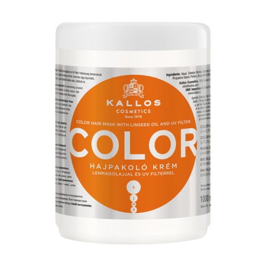 Маска KALLOS KJMN COLOR для фарбов. волосся з лляною олією та УФ фільтром 1000 мл