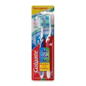 Зубна щітка COLGATE Потрійна Дія середня 1+1 у подарунок